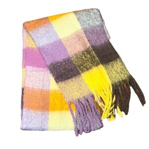 Natural Life Women's Super Soft Plaid Winter Scarf Fringe Thick Blanket Scarf